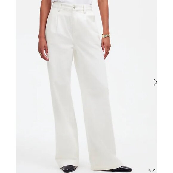 Madewell The Harlow Wide Leg Jean Airy Denim Edition Tile White Sz 33 - Picture 2 of 11